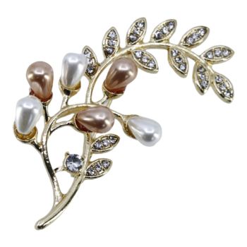 Venetti Diamante & Pearl Branch Brooch (£1.20 Each)