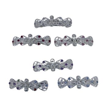Silver Coloured Plated  French Clip With Pearl Flower (£0.45 Each )