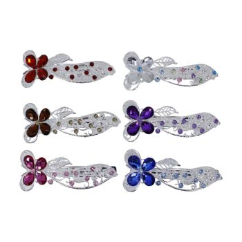 Silver Coloured Plated  French Clip With Butterfly (£0.45 Each )