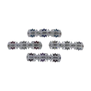 Silver Coloured Plated crystal French Clip (£0.45 Each )