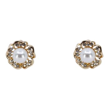Diamante & Pearl Flower Clip-on Earrings (£1.20 Each)