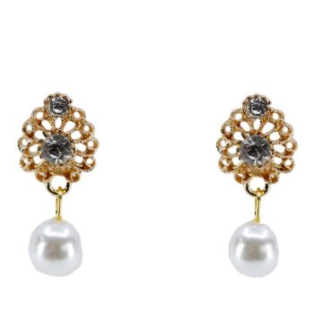 Diamante & Pearl Drop Clip-on Earrings (£1.25 per pair)
