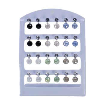 Earring Stand With Cubic Stud  Earring With Crystal Dangly Ball (£0.55 Per Pair