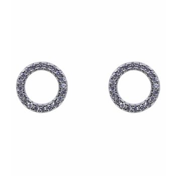 Silver Clear CZ Circle Stud Earrings (£4.50 per pair)
