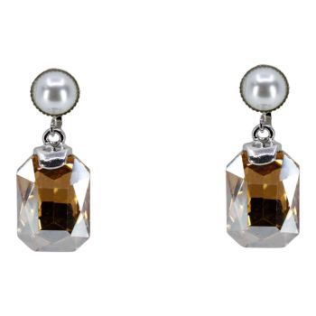 Diamante & Pearl Clip-on Drop Earrings (£1.10 per pair)