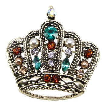Venetti Diamante & Pearl Crown Brooch (£1.50 Each)