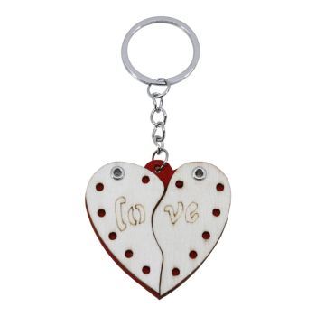 Wooden Love Heart Keyrings (£0.30p Each)