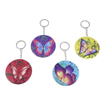Assorted Butterfly Compact Mirror Keyrings (£0.45p Each)