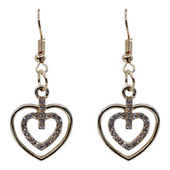 Venetti Diamante Heart Pierced Drop Earrings (£0.45p per pair)