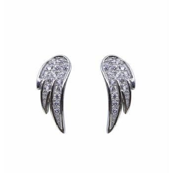 Silver Clear CZ Wing Stud Earrings (£3.60 per pair)