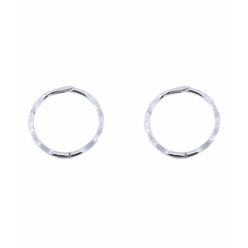 Silver 12mm Diamond Cut Hinged Sleeper Earrings (£2.50 per pair)