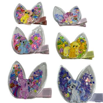 Kids Pony With Sequin Filled Angel Wings On Ribbon Covered Concord-(£0.35 Each