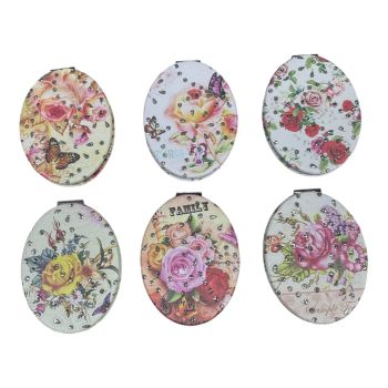 Ladies  Oval Rose Design  Compact mirror -(£1.25 Each )