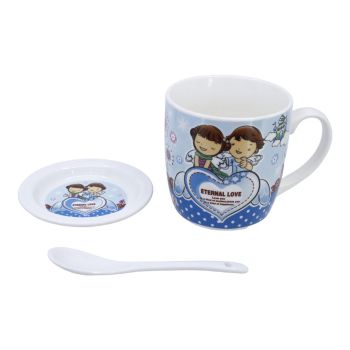Eternal Love Print Cup, Saucer & Spoon Set (£2.70 Each)