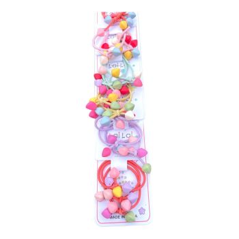 Girls elastics with Matt Coloured Beads -(£0.25 Per Pair )