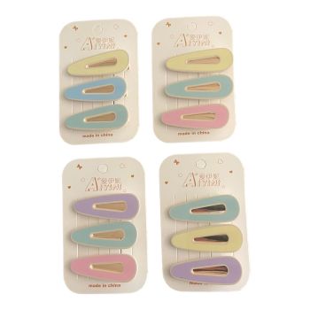 Girls Summer Acrylic Pastel Fronted Concord Clips (£0.45 Per Card )