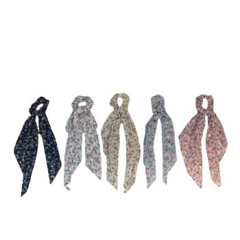 Ladies / Girls Summer Floral Scrunchies With Tails -(£0.45Each )