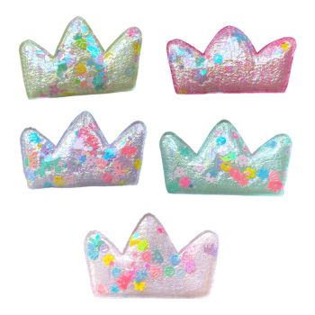 Girls Pearlized Iridescent Crown Concord Clip -(£0.30 Each )
