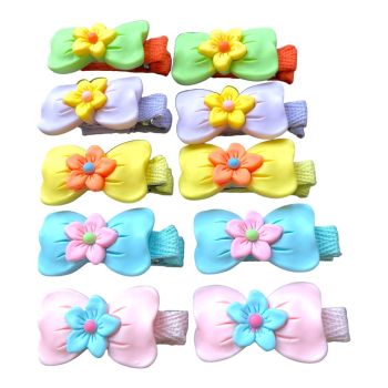 Girls bow Concord With Daisy Centre Clip -(0.30 Per Pair )