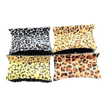 Ladies black Acrylic Assorted Animal Print Clamps -(£0.75 Each )