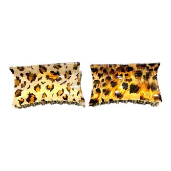 Ladies Gold Colour Plated Acrylic Assorted Animal Print Clamps -(£0.75 Each )
