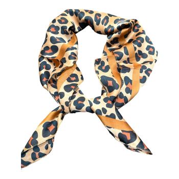 New Design Super Soft Matt Satin Leopard  Print Silk feel Square Scarf - (£1.20 Each )