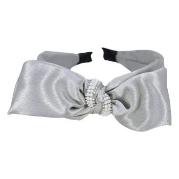 Wide Diamante & Pearl Satin Bow Headbands (£1.80 Each)