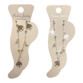 Tree Of Life & Diamante Charm Anklet (£0.40p Each)