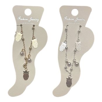 Owl & Pearl Charm Anklet (£0.40p Each)