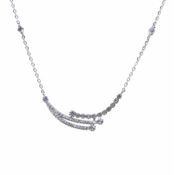 Silver Clear CZ Necklace (£8.80 Each)