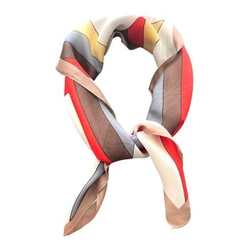 Ladies summer Silk Feel Abstract Square Scarf - (£1.00 Each )