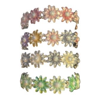 Elasticated Enamel  Flower Ladies Bracelets -£2.80 Each )