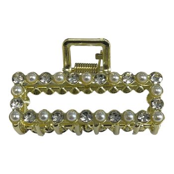 Ladies gold Colour Plated Imitation Pearl And Diamante Clamp -(£0.90 Each )