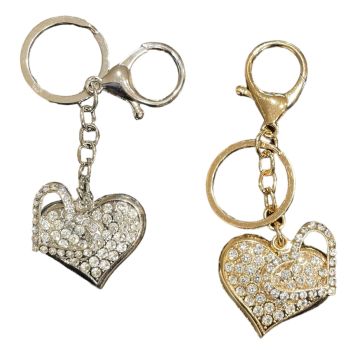 Heart shape  bag charm available in Rhodium colour plating and Gold Colour plating ,embelished with genuine crystal stones and enamel detail  .

Sold as a pack of 3 per colour or 4 assorted .

Size approx  Turtle 4 x 3.5cm total size 9 cm