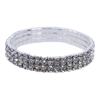 3-Row Diamante Expandable Bracelet