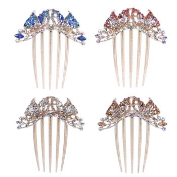 Assorted Diamante Butterfly Hair Combs