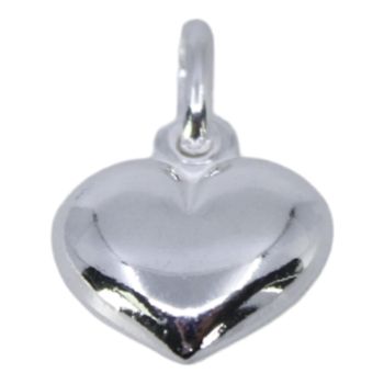Rhodium plated sterling silver heart charm.
