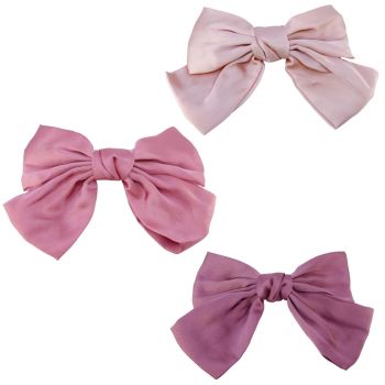 Large satin bow French clips.

