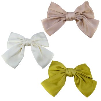 Large satin bow French clips.

