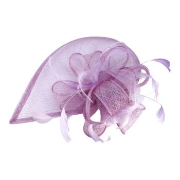 Ladies sinamay and feather concord fascinator.
