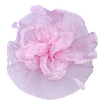 Baby Pink mesh and organza fascinator on a satin covered alice band 
