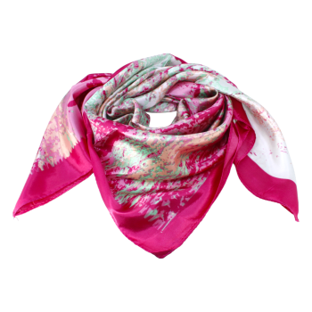 Satin feel abstract print square scarves