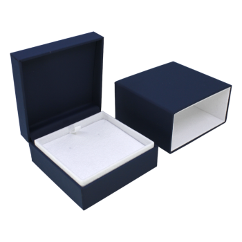 Couture Navy soft touch universal box with a White suede interior.
