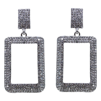 Diamante Pierced Drop Earrings