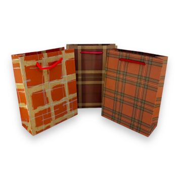 Assorted Checked Design Paper Gift Bag