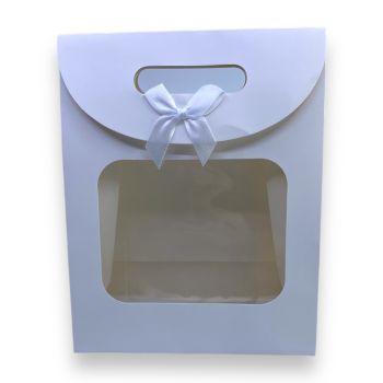 White Paper Gift Bag  With Acetate Window