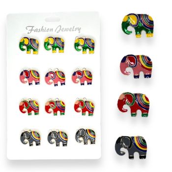 Assorted Enamel Elephant Brooches 
