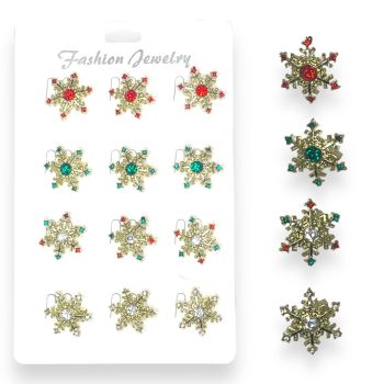 Assorted Christmas Snowflake Brooches