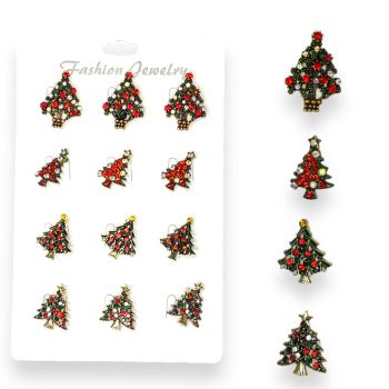 Assorted Christmas Tree Brooches 
