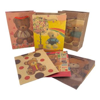Assorted Teddy Bear Paper Gift Bag.
